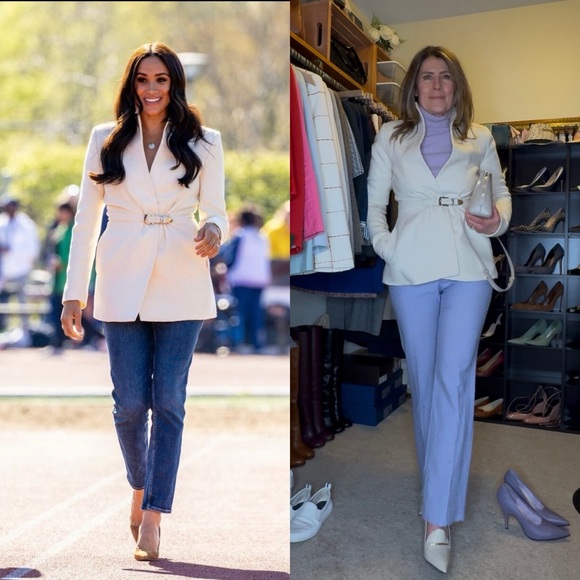 Brandon Maxwell Jackets & Blazers - Brandon Maxwell Cream White Belted Jacket ASO Meghan Markle Size US 0